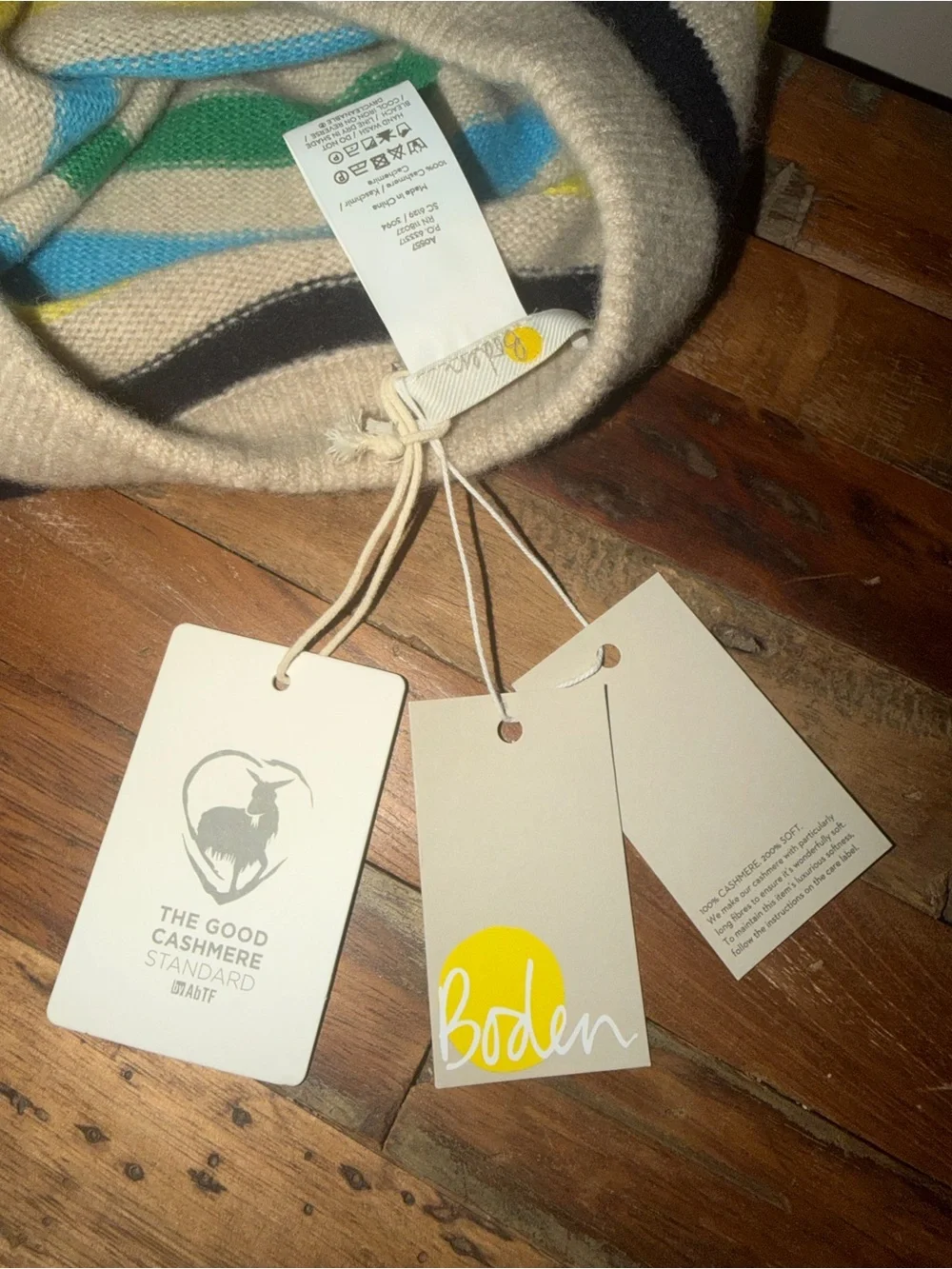Boden Cashmere Beanie Hat and Glove Set